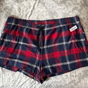 NWT PLUS Navy & Red Plaid PJ Shorts